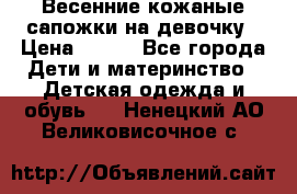 Весенние кожаные сапожки на девочку › Цена ­ 400 - Все города Дети и материнство » Детская одежда и обувь   . Ненецкий АО,Великовисочное с.